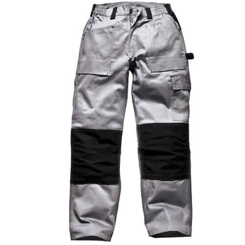 Image of Dickies Mens Grafter Duo Tone 290 Work Trousers Grey Black 34 Waist and 33 Leg