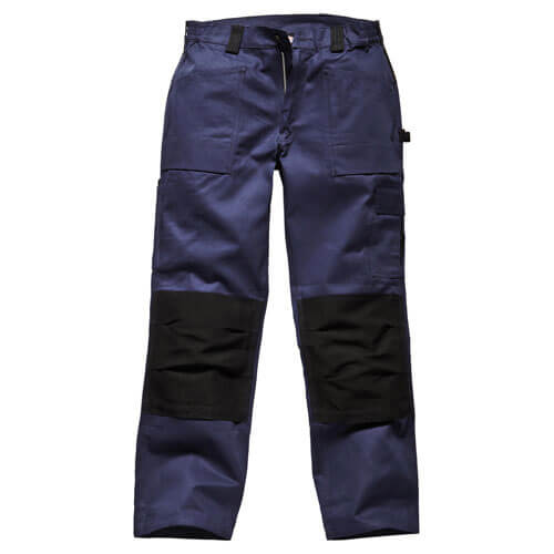 Image of Dickies Mens Grafter Duo Tone 290 Work Trousers Navy Black Waist 38 Leg 30