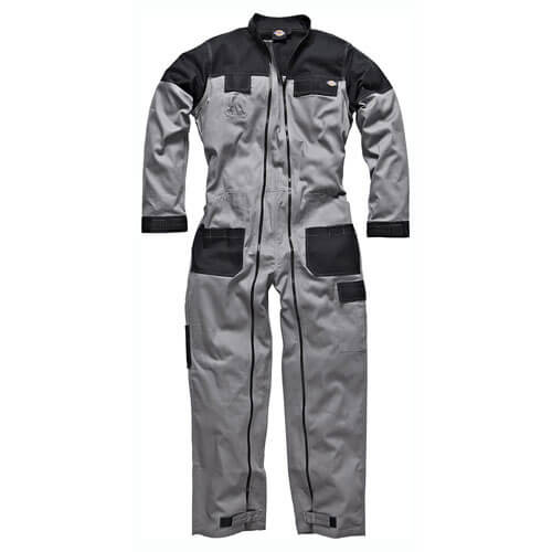 Image of Dickies Mens Grafter Duo Tone 210 Overalls Grey Black Small