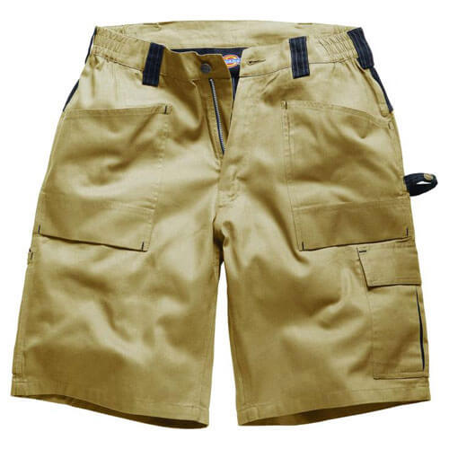 Image of Dickies Mens Grafter 210 Duo Tone Work Shorts Khaki Black 42 Waist