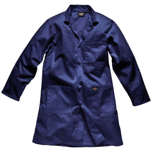 Image of Dickies Unisex Stud Front Redhawk Warehouse Coat Navy Blue 2XL