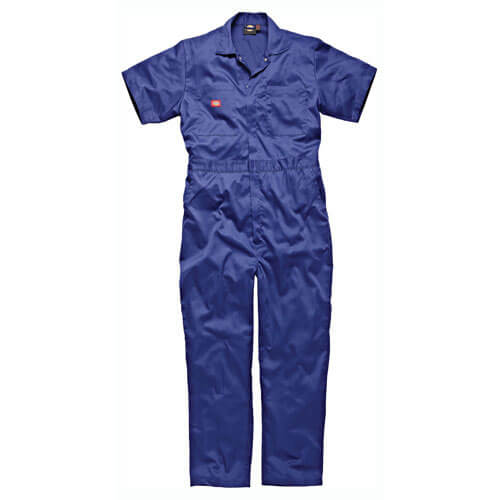 Image of Dickies Mens Lightweight Cotton Short Sleeve Overalls Royal Blue 4XL