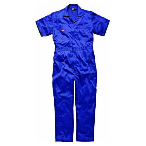 Image of Dickies Mens Lightweight Cotton Short Sleeve Overalls Royal Blue Medium