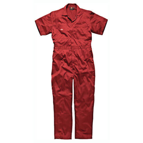 Image of Dickies Mens Lightweight Cotton Short Sleeve Overalls Red 3XL