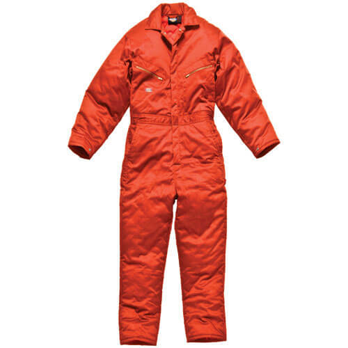 Image of Dickies Mens Lined Overalls Orange Medium and 32 Leg