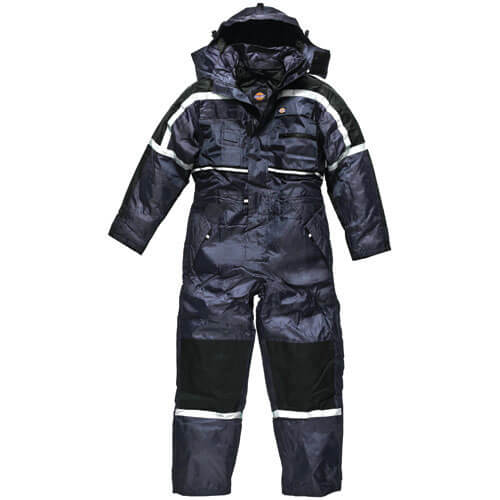 Image of Dickies Mens Waterproof Padded Overalls Navy Blue XL