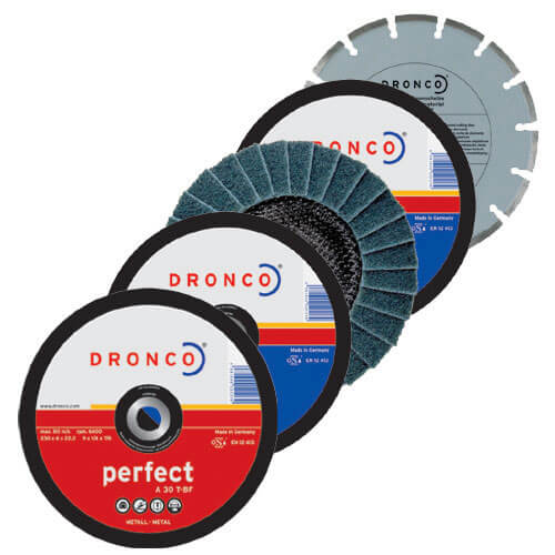 Image of Dronco 115mm Angle Grinder 5 Disc Cutting Grinding Sanding Multipack