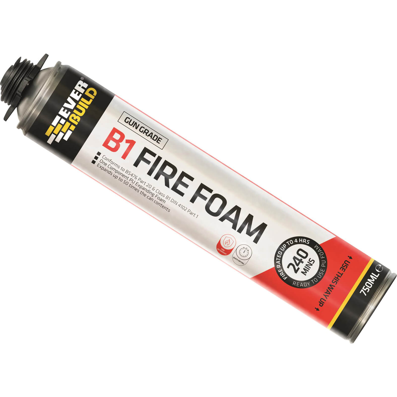 Image of Everbuild Fire Foam Fire Rated Polyurethane Expanding Foam B1 750ml