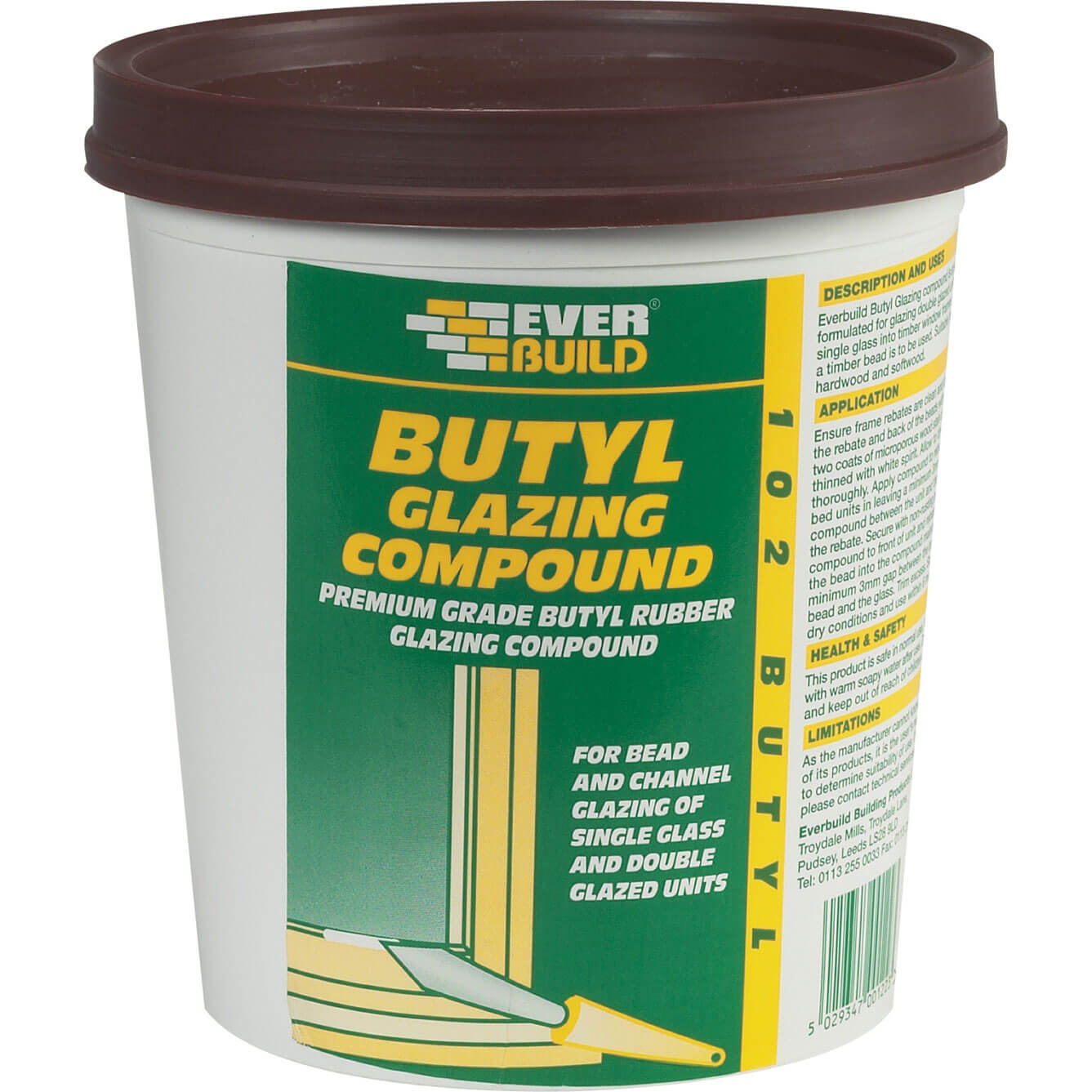 Image of Everbuild Butyl Glazing Compound Brown 2kg