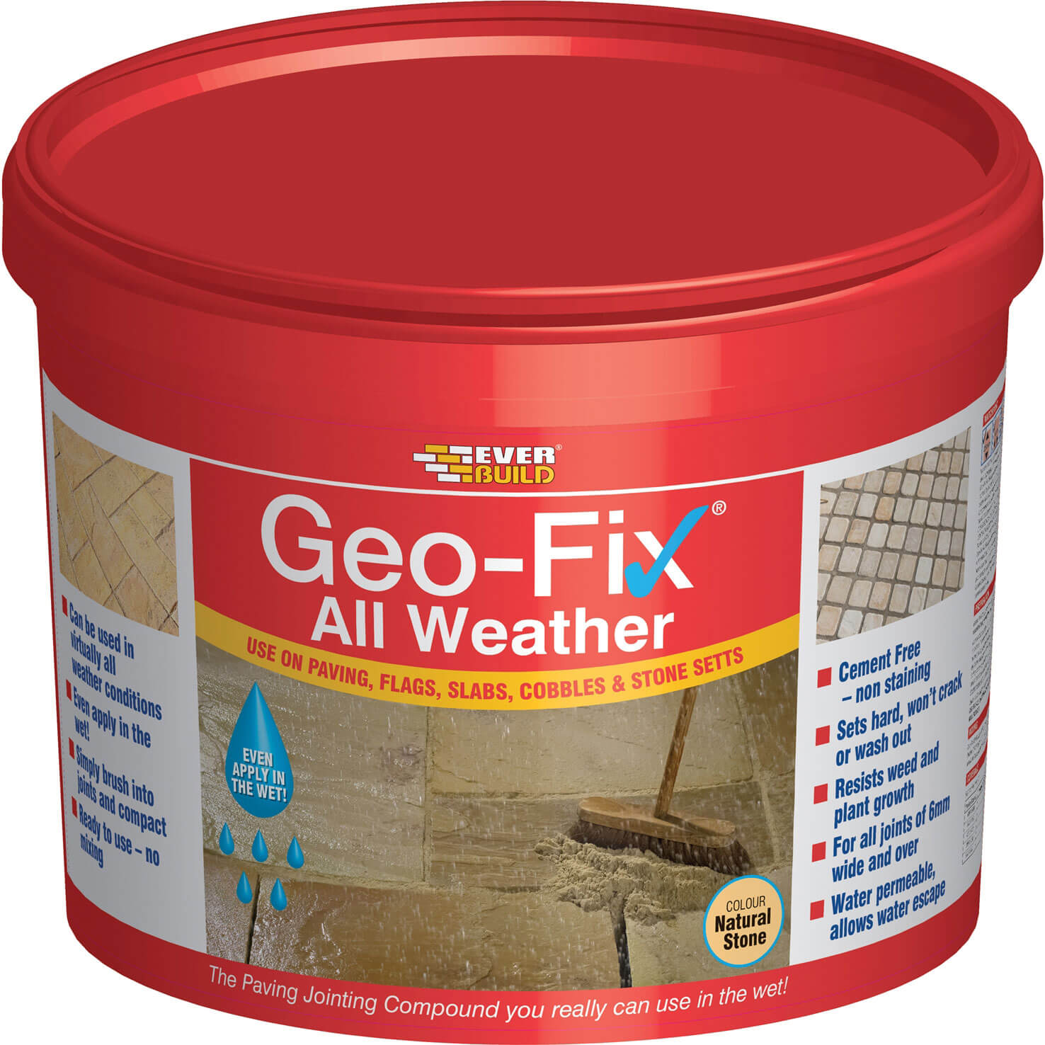 Image of Everbuild GeoFix All Weather Jointing Compound for Patio Stones Grey 14kg