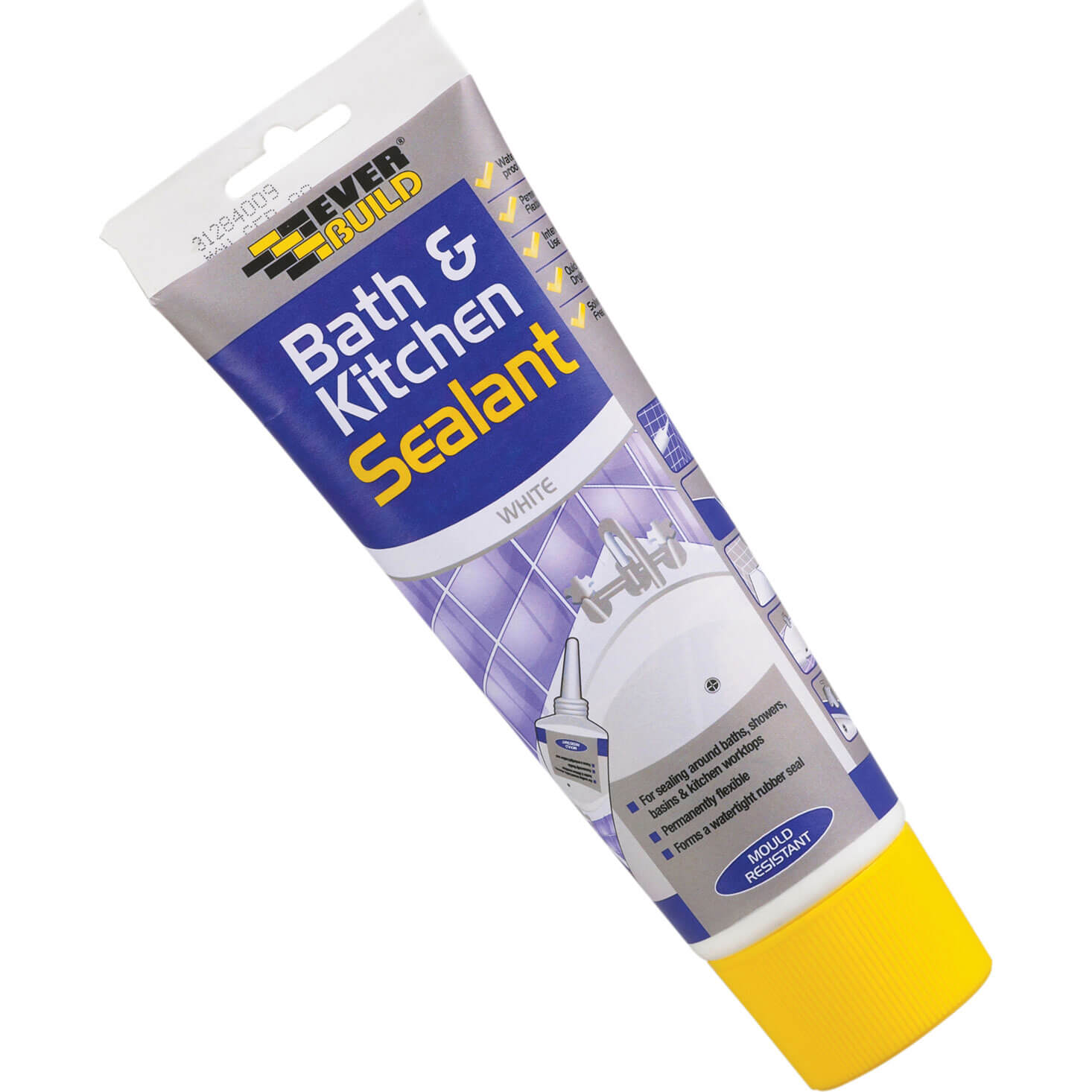 Image of Everbuild Easisq Bath and Kitchen Seal White 200ml