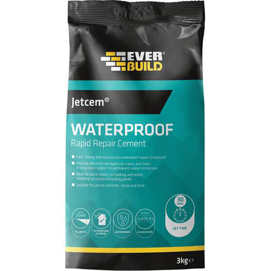 Image of Everbuild Jet Cem Water Proofing Rapid Set Cement 3kg