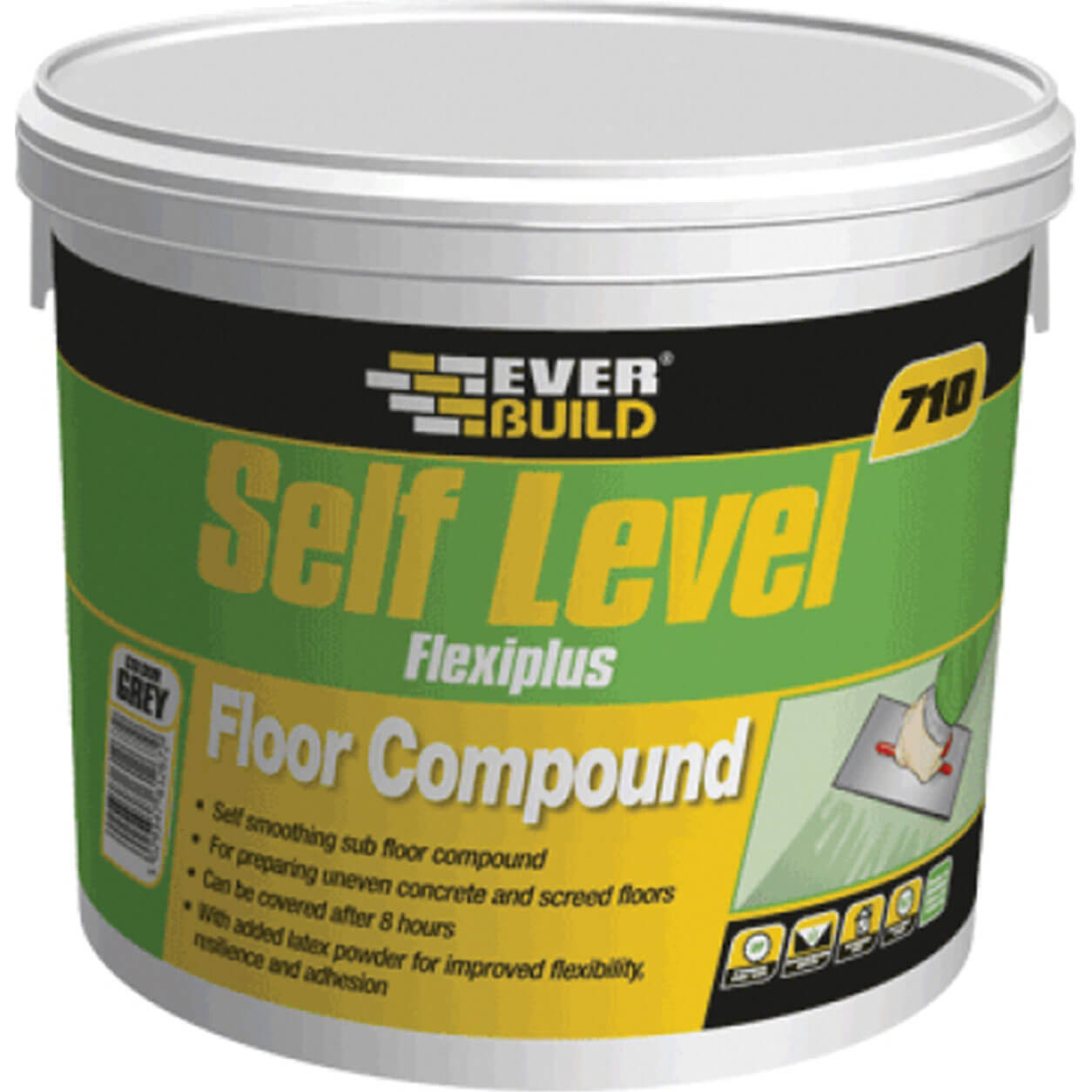 Image of Everbuild 710 Self Level Flexiplus Floor Compound 10kg Tub