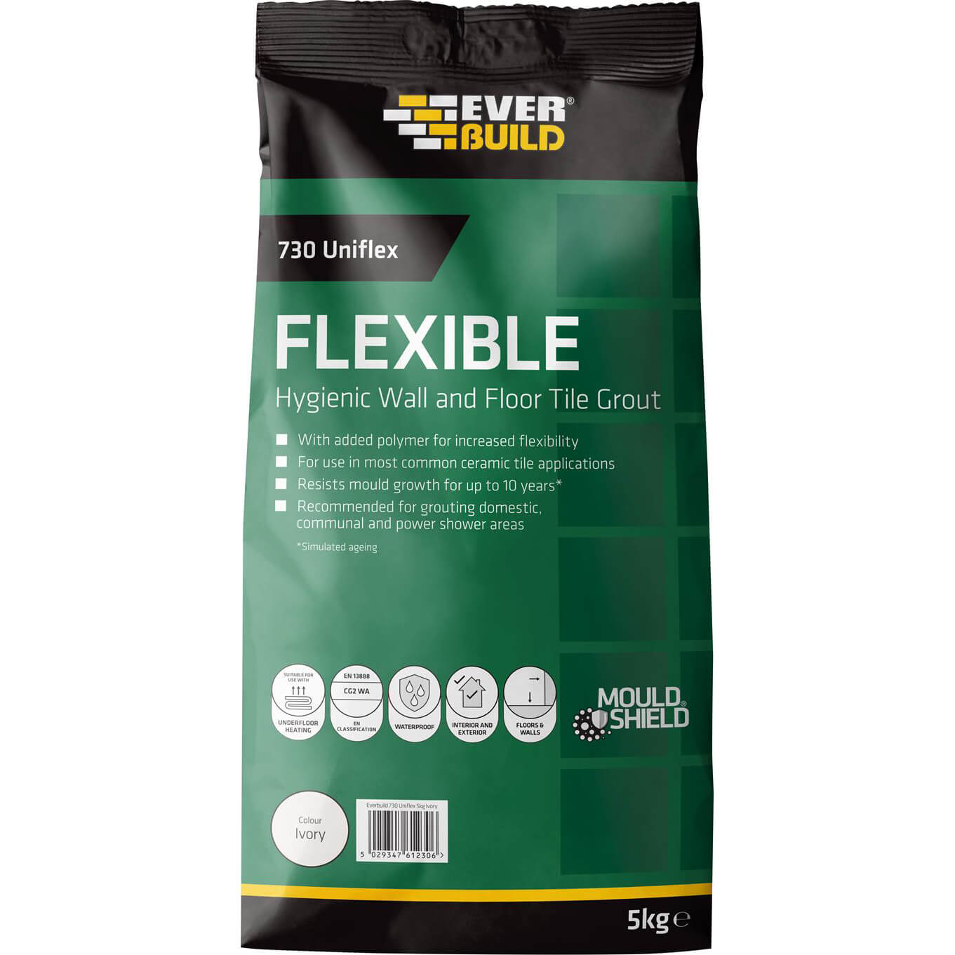 Image of Everbuild Universal Flexible Tile Grout Ivory 5kg