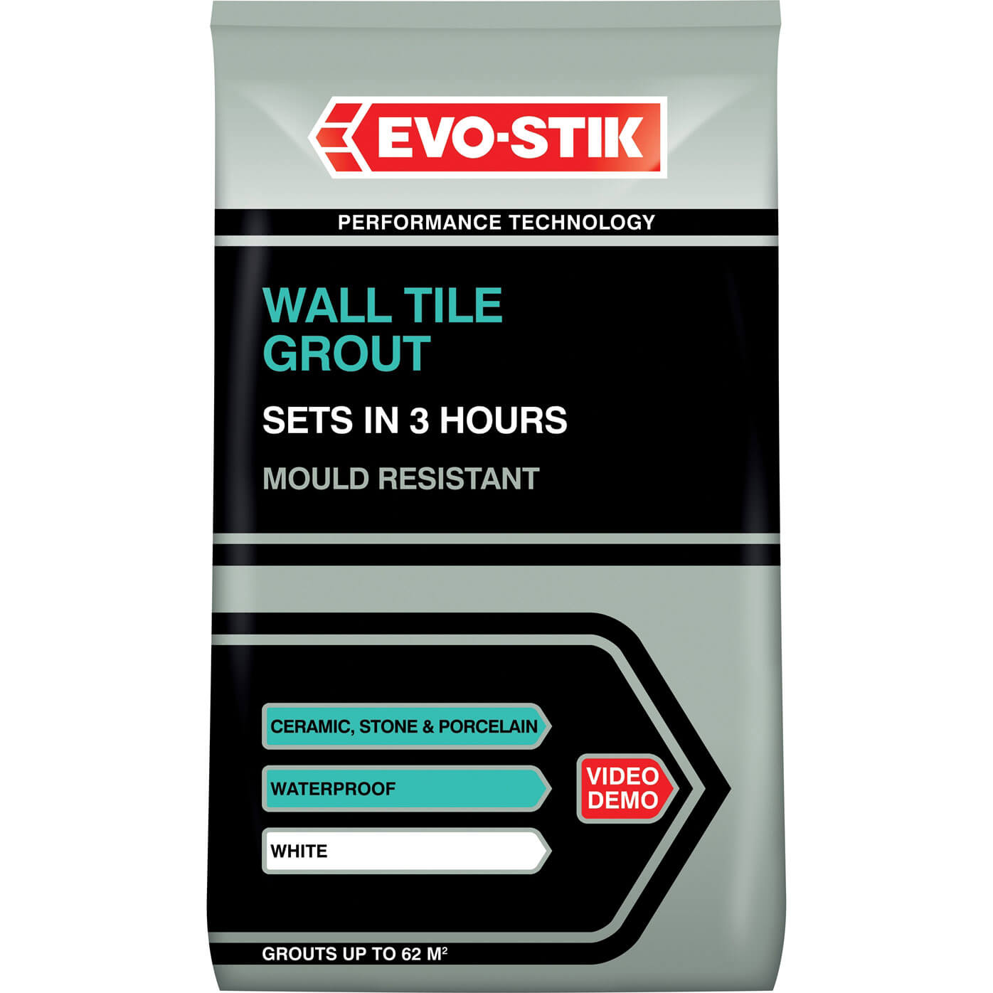 Image of EvoStick Tile A Wall Fast Set Grout for Ceramic Tiles White 500g