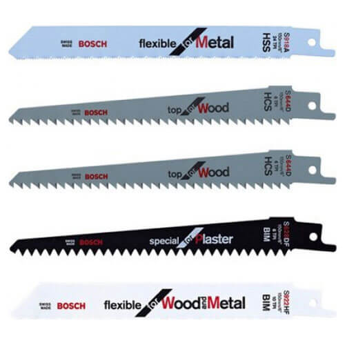 Image of Bosch Mixed Recipro Saw Blades Pack of 5 for KEO and Other Garden Recipro Saws