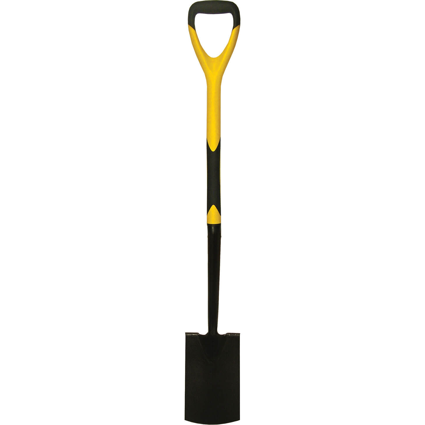 Image of Faithfull Fibreglass Shaft Garden Border Spade Soft Grip D Handle