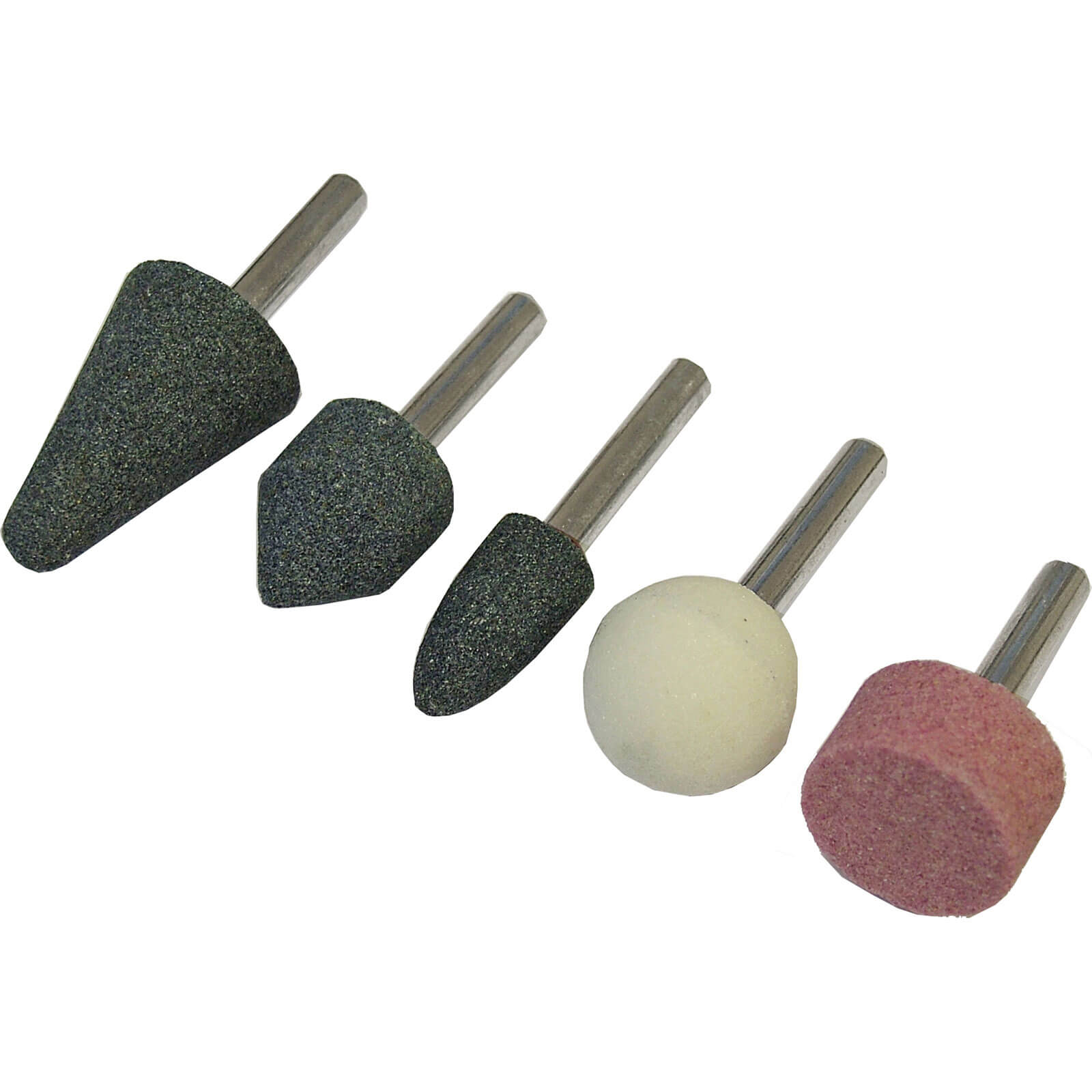 Image of Faithfull Assorted Mounted Grinding Stones on 6mm 14 Shank Set of 5