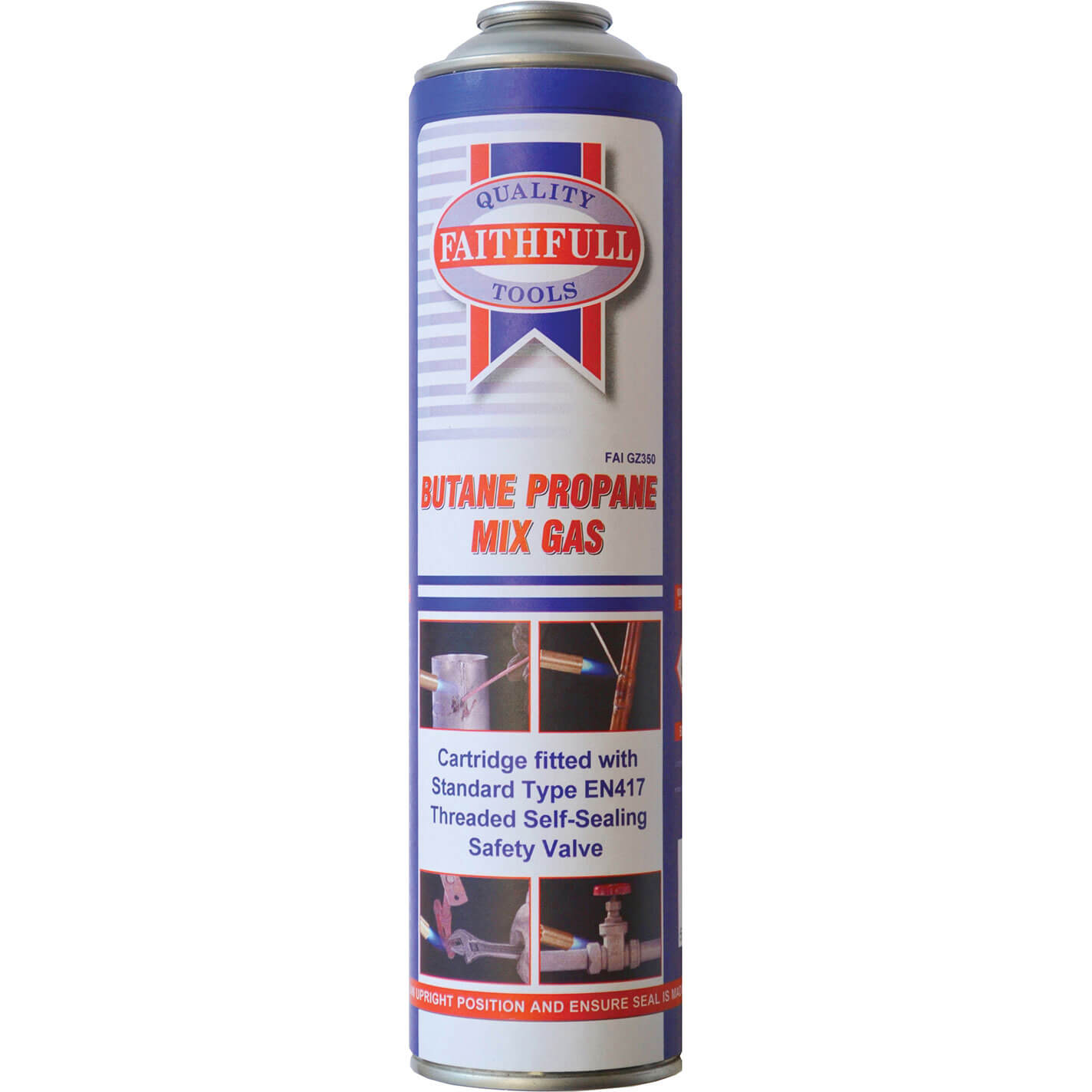 Image of Faithfull Self Sealing Butane Propane Gas Cartridge 350g