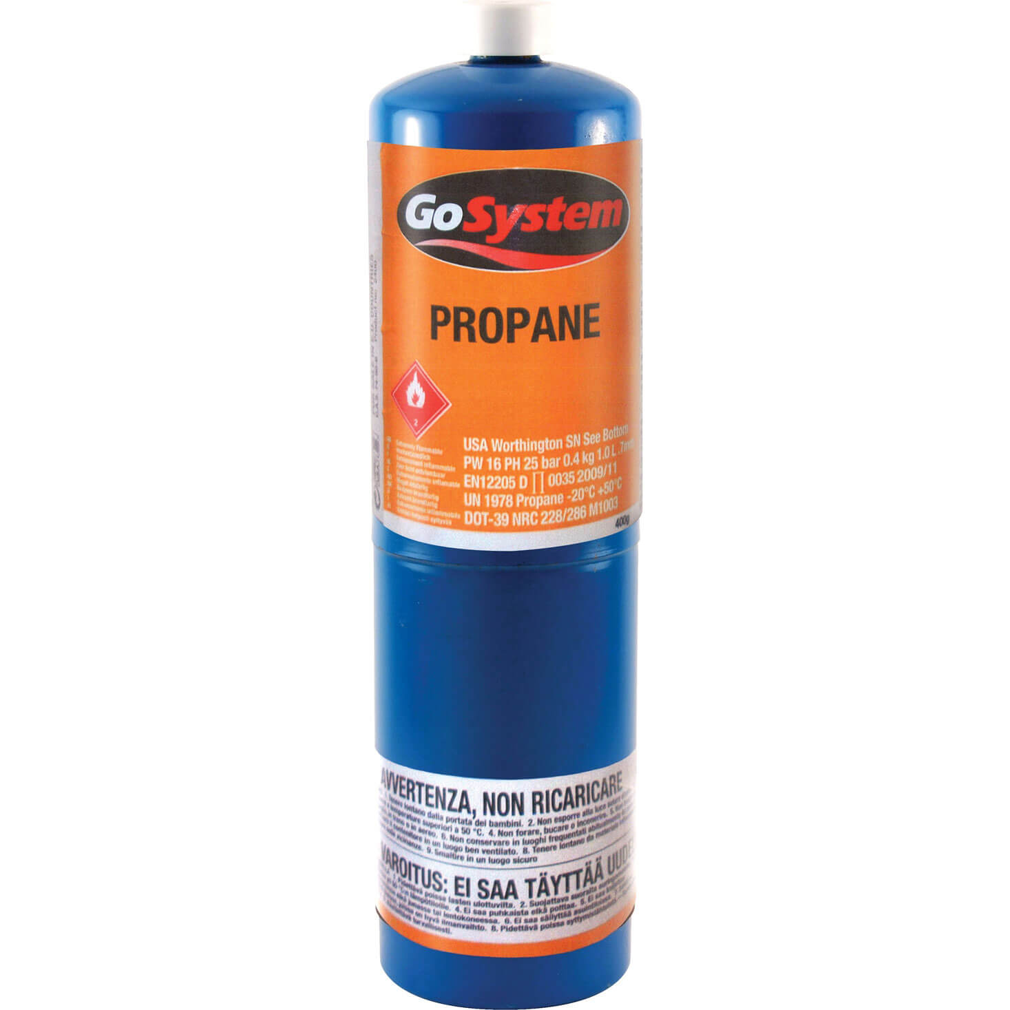 Image of Faithfull Propane Gas Cartridge with CGA600 Valve 400g