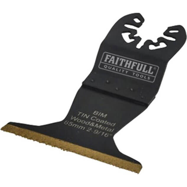 Image of Faithfull Bi Metal Flush Cut Titanium Nitride Coated Blade 65mm for Power Multi Tools