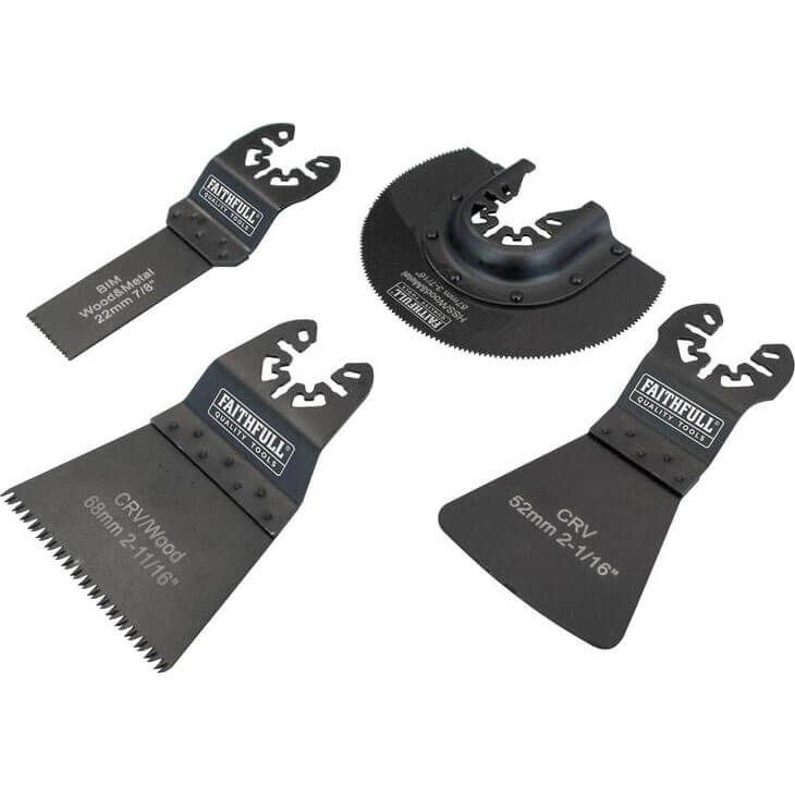 Image of Faithfull 4 Piece Flooring Blade Set for Power Multi Tools