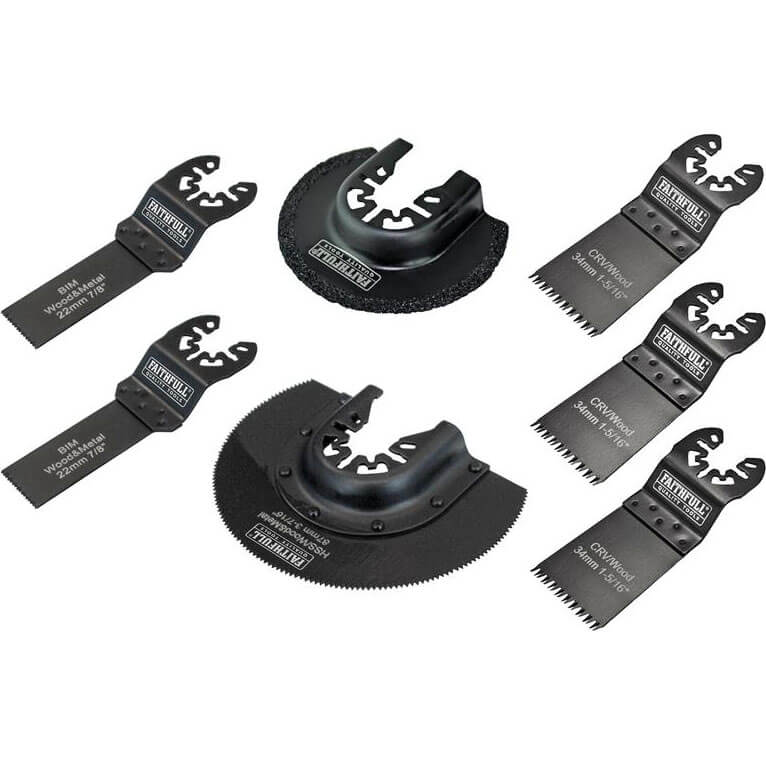 Image of Faithfull 7 Piece Blade Set for Power Multi Tools