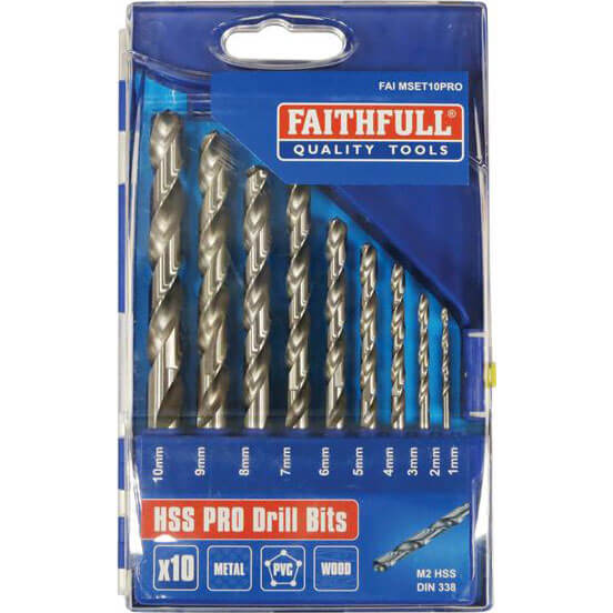 Image of Faithfull 10 Piece HSS Drill Bit Set 1 10mm