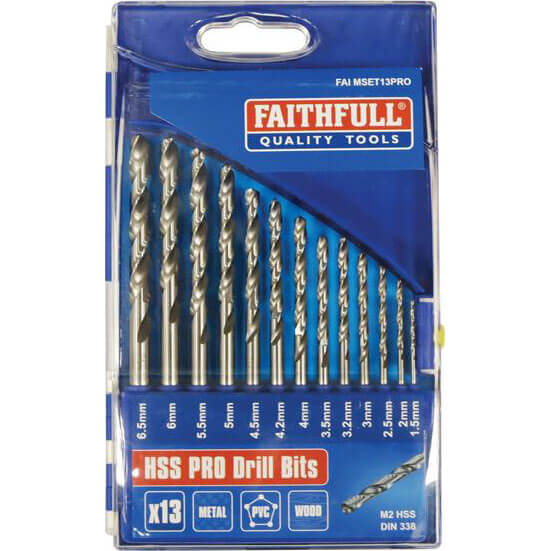 Image of Faithfull 13 Piece HSS Drill Bit Set 15 65mm