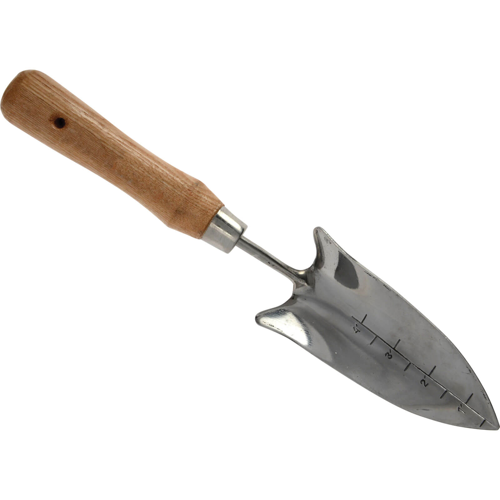 Image of Faithfull Stainless Steel Hand Transplanting Trowel with Depth Gauge