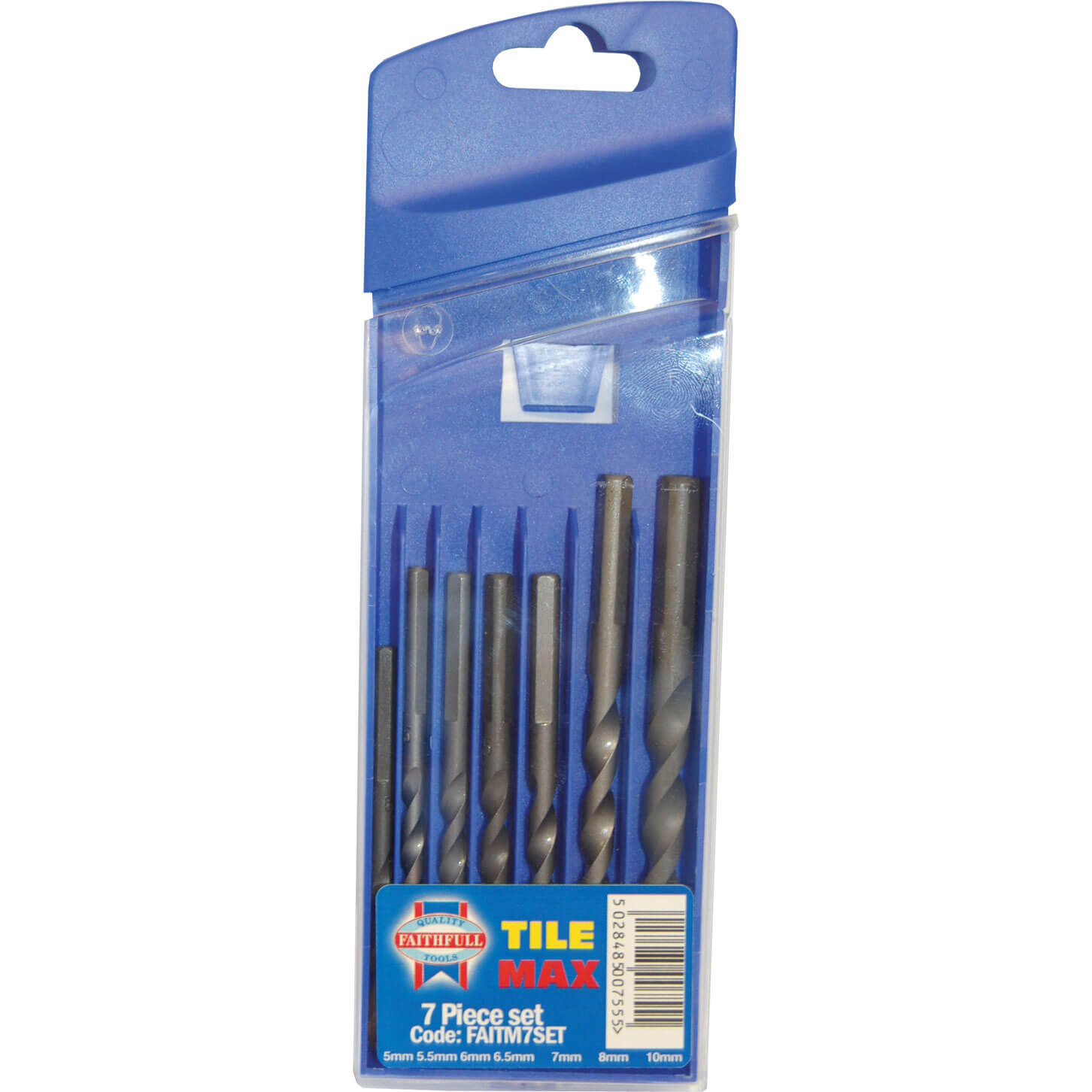 Image of Faithfull 7 Piece Tile Max Drill Bit Set 5 10mm