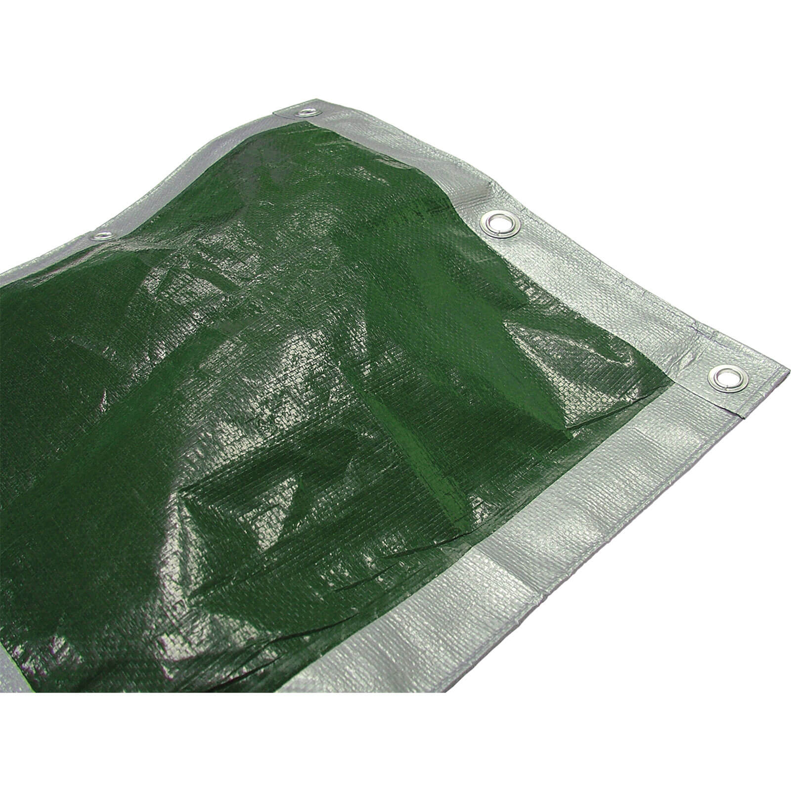 Image of Faithfull Green Silver Waterproof Tarpaulin 54 Metre x 36 Metre 18 x 12