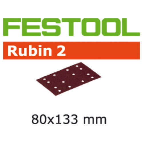 Image of Festool Rubin 2 StickFix Sanding Sheets for Wood 80 x 133mm P120 Pack of 50