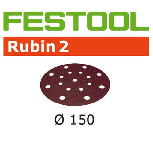 Image of Festool Rubin 2 StickFix Sanding Discs for Wood 150mm Diameter P120 Pack of 10