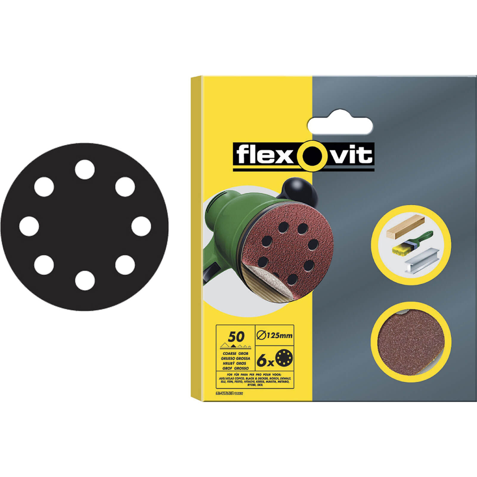 Image of Flexovit HandL Discs Pack of 6 115mm Medium 63642526385