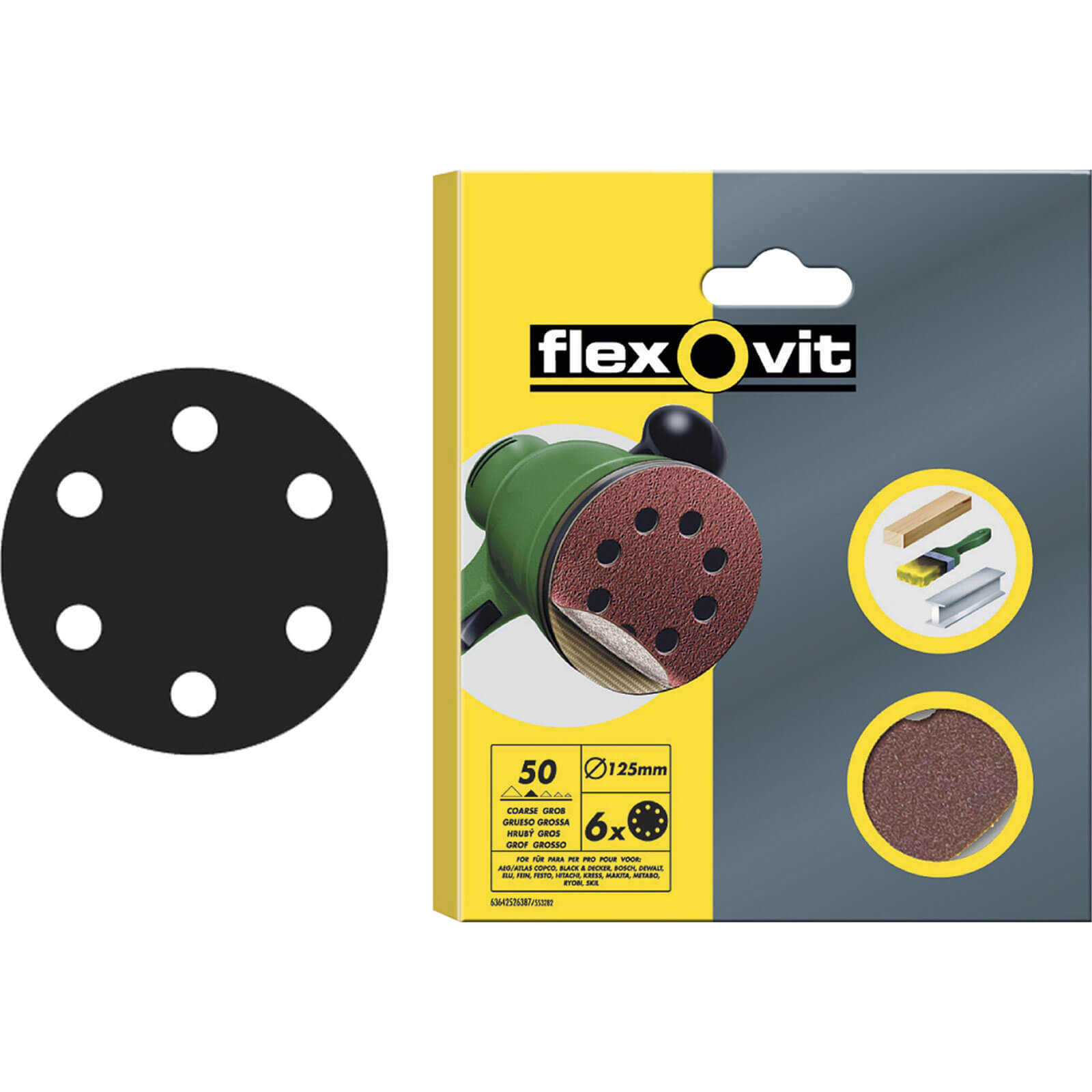 Image of Flexovit HandL Discs Pack of 6 150mm Coarse 63642526394