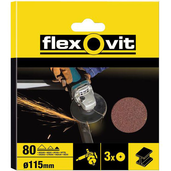 Image of Flexovit Discs Pack of 3 115mm Coarse 36G 63642527531