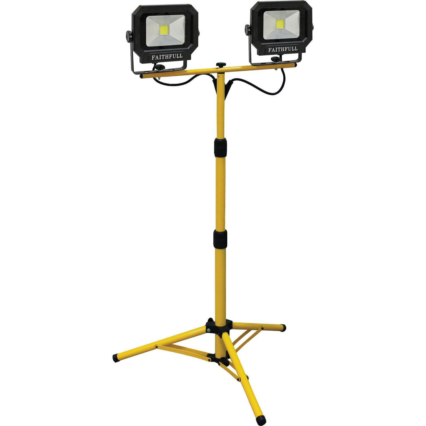 Image of faithfull power plus twin site lights with tripod 2800 lumen 40w 240v