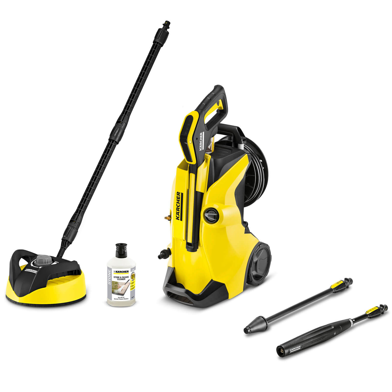 Image of Karcher K4 Premium Full Control Pressure Washer with Patio Cleaner and Hose Reel 130 Bar