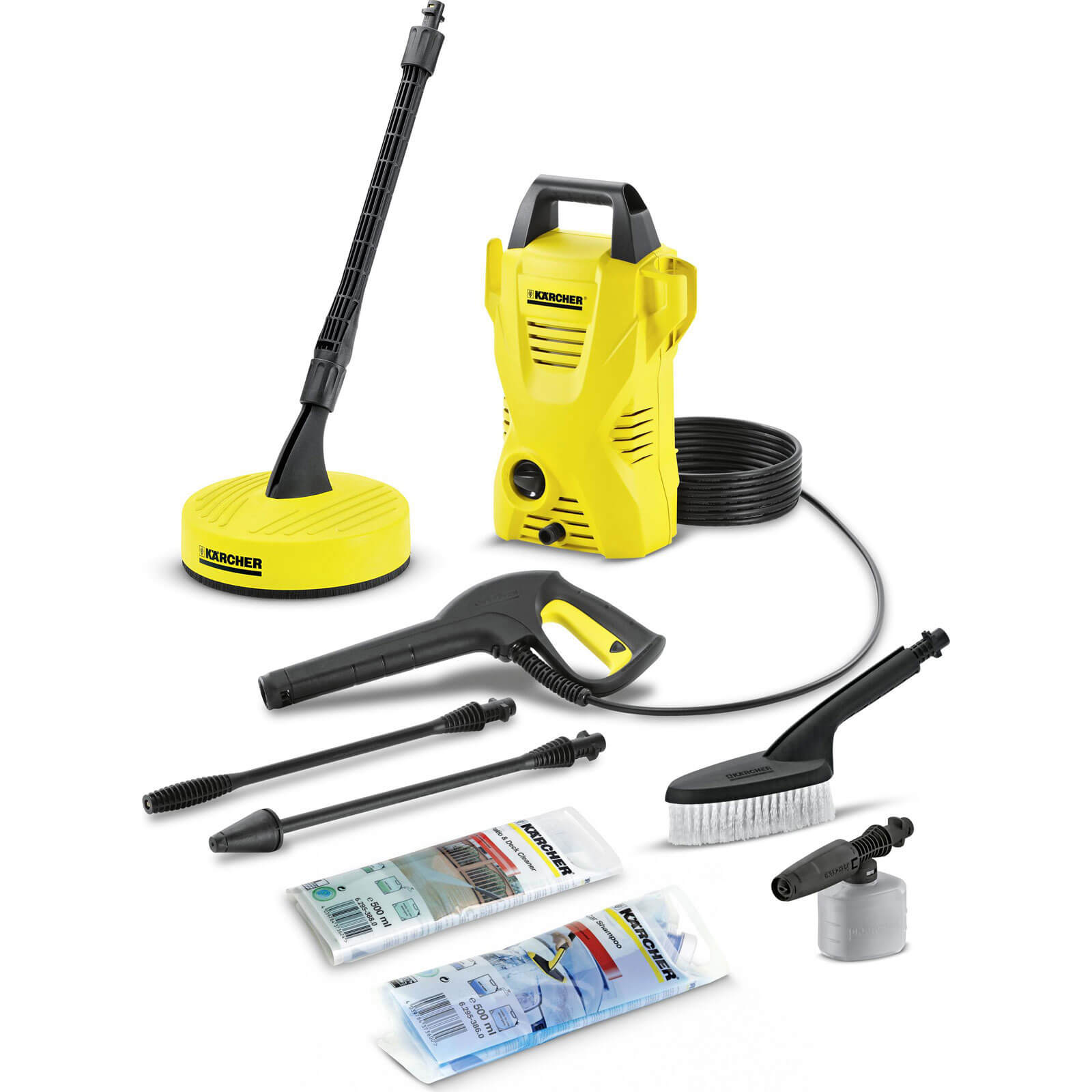 Image of Karcher K2 Compact Car and Home Pressure Washer with Patio Cleaner 110 Bar 1400w 240v