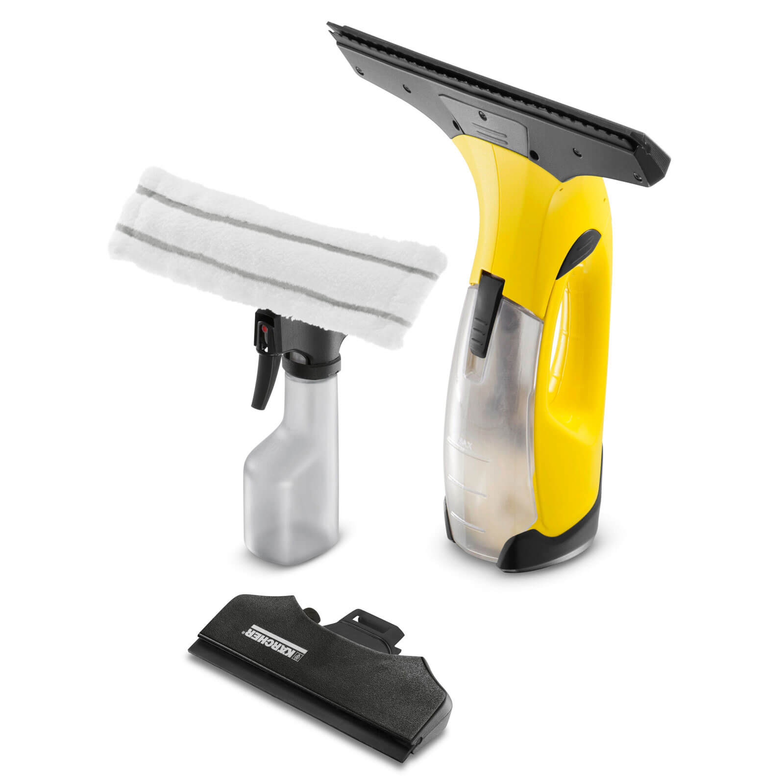 Image of Karcher WV 2 PREMIUM Rechargeable Window Vac with Spray Bottle Pad and Small Nozzle