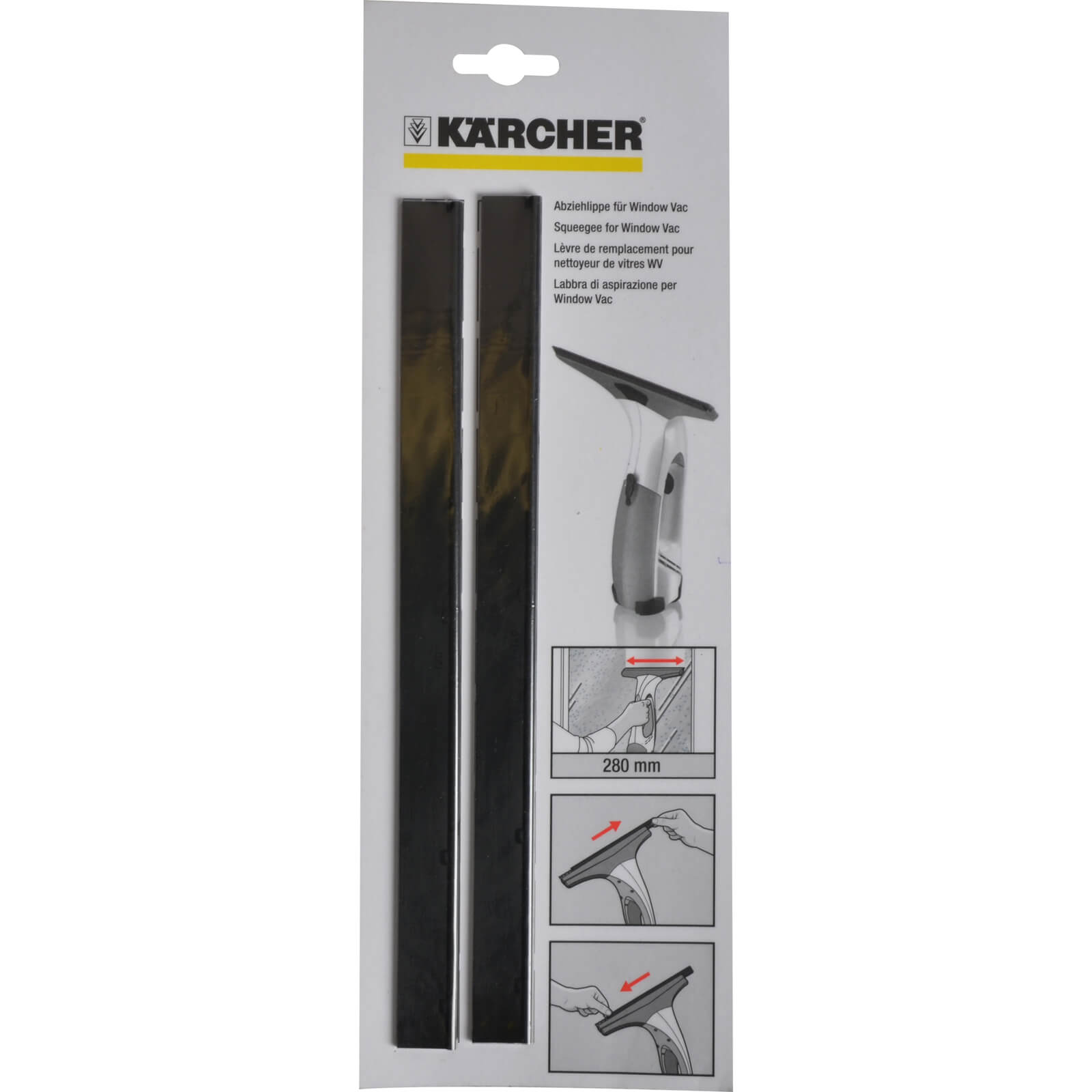 Image of Karcher Replacement Squeegee Blades 280mm for Karcher Window Vac Pack of 2