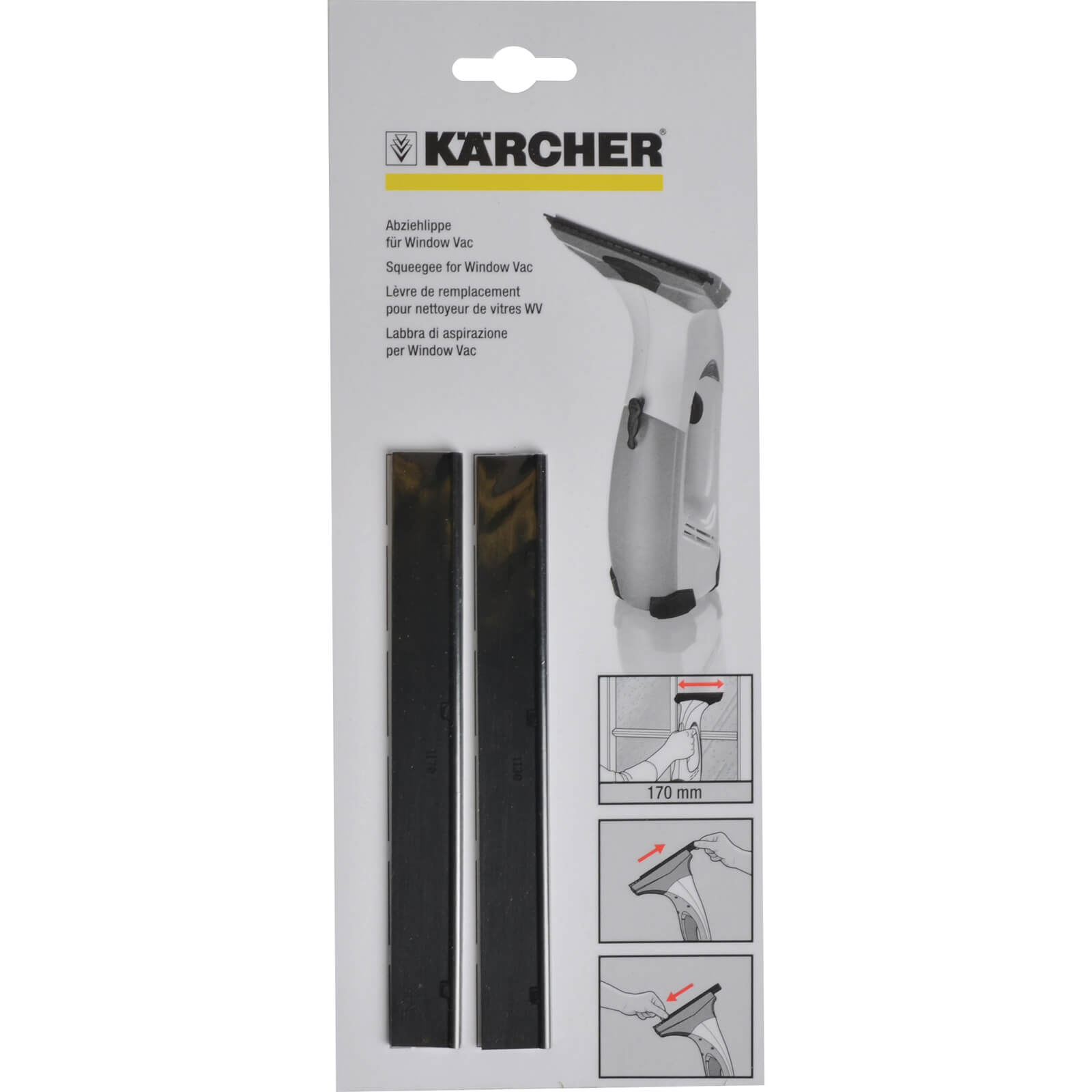 Image of Karcher Replacement Squeegee Blades 170mm for Karcher Window Vacs Pack of 2