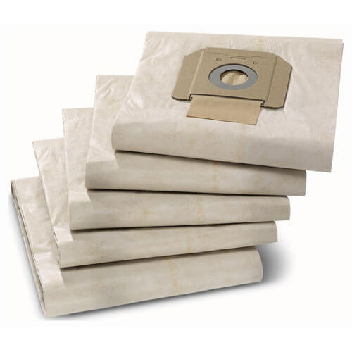 Image of Karcher Pack of 5 Paper Dust Bags for NT 481 652 Ap and 702 Vacuum Cleaners