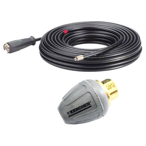 Image of Karcher 30 Metre Drain and Pipe Cleaning Hose Kit for HD HDS and Xpert Pressure Washers