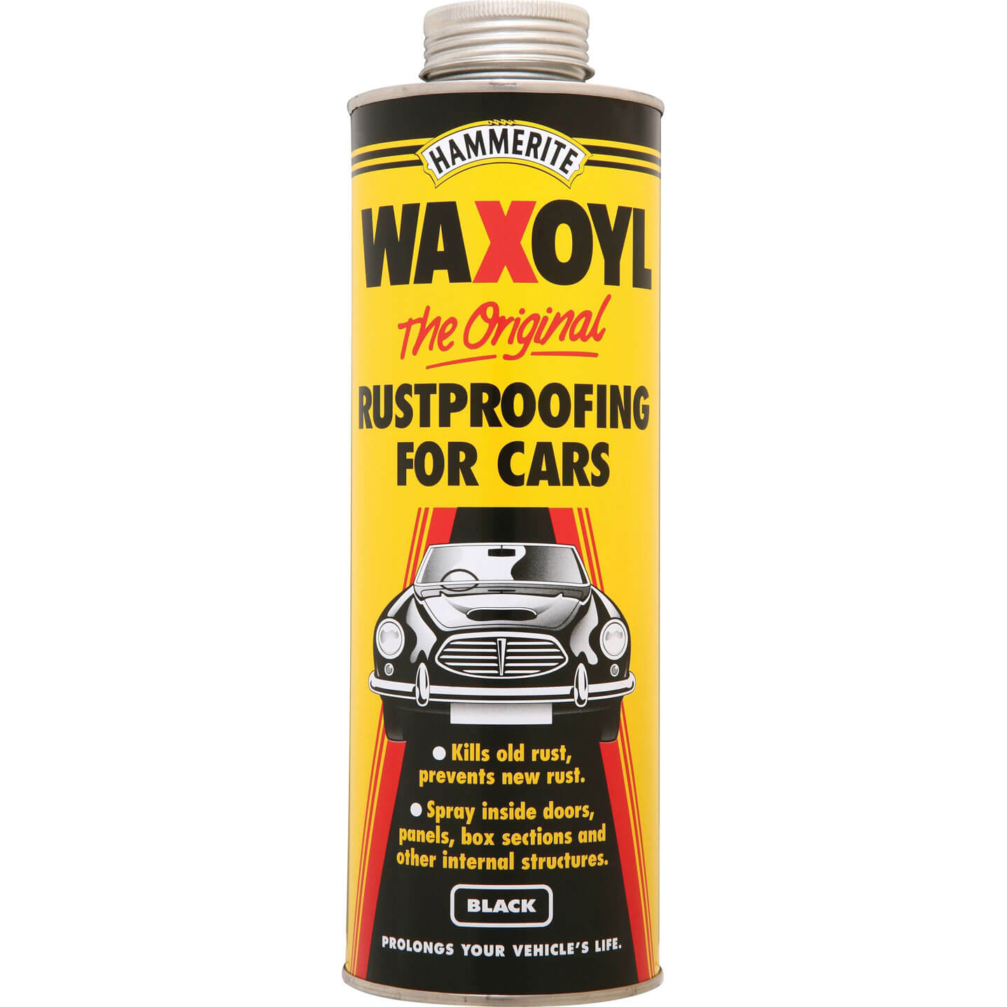 Image of Hammerite Waxoyl Rust Remover and Protector Black Schutz 1 Litre