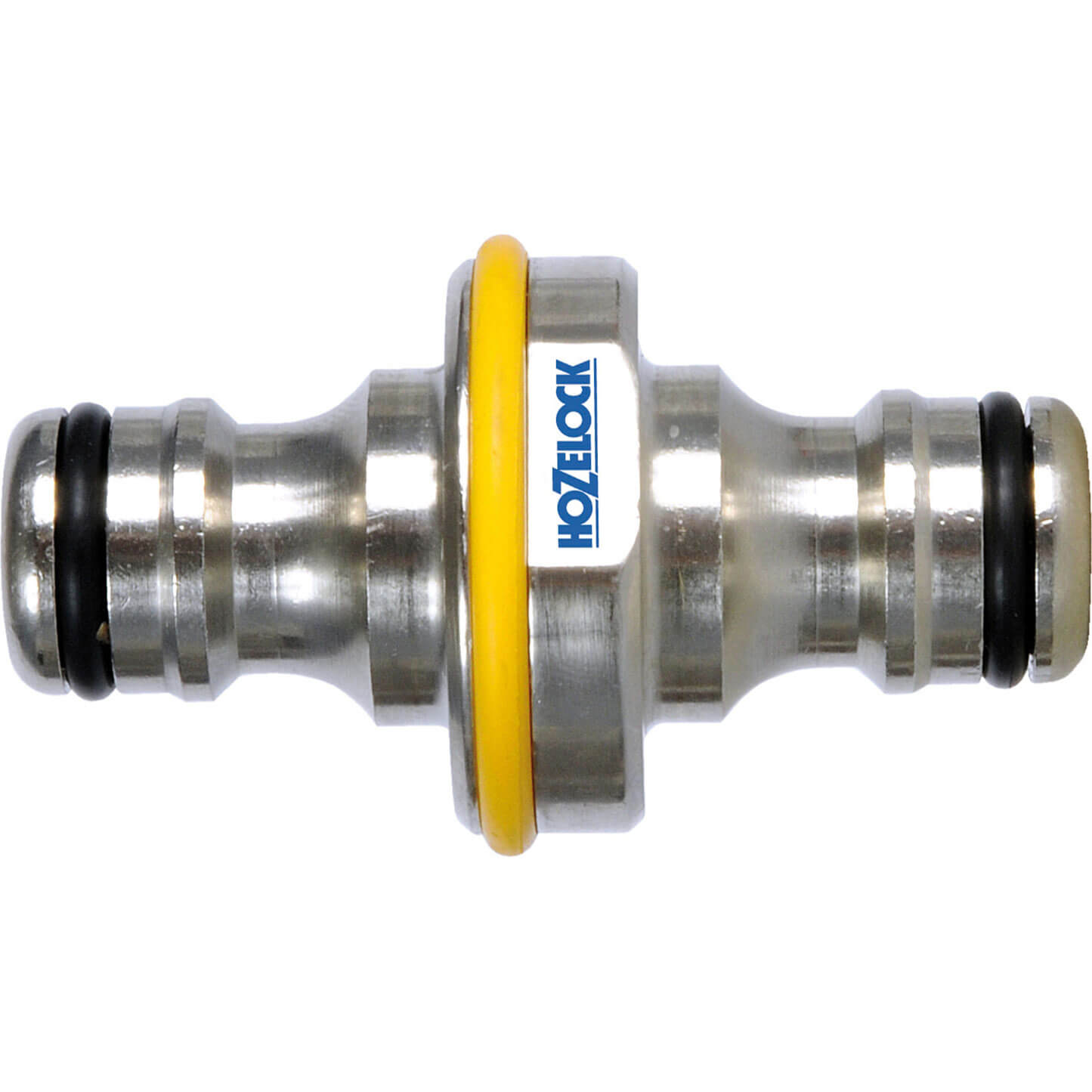 Image of Hozelock Pro Metal Double Ended Male Hose Pipe Connector