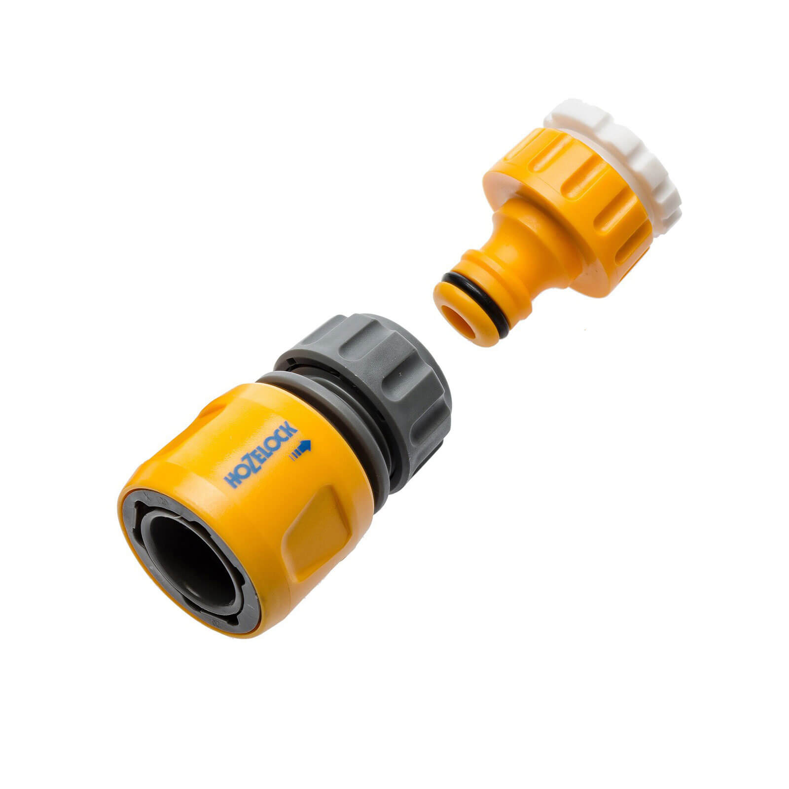 Image of Hozelock 34 and 12 BSP Plastic Outdoor Threaded Tap Connector Set