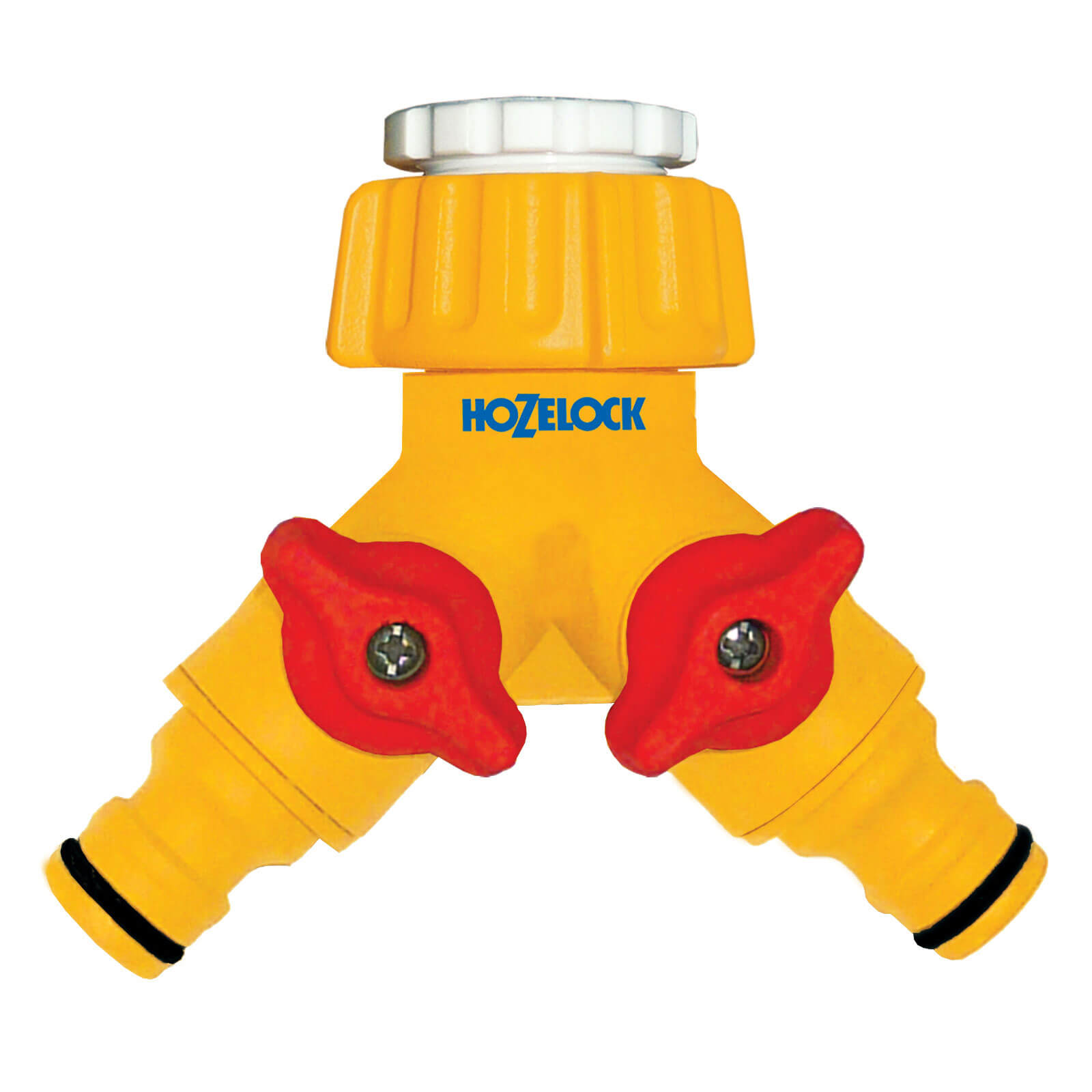 Image of Hozelock Plastic Dual Outdoor Tap Connector for 12 and 34 Taps