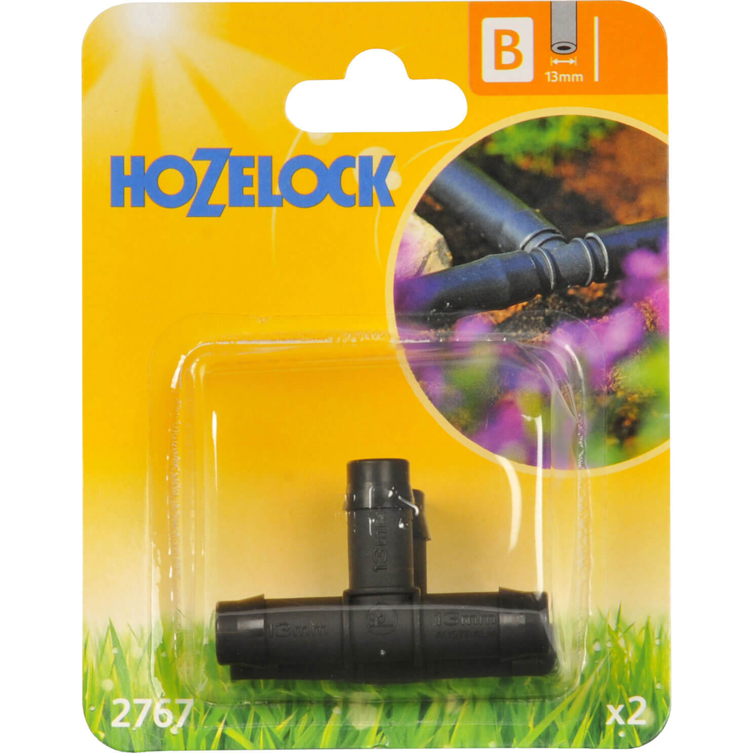 Image of Hozelock T Piece Pack of 2 for 13mm Auto Watering System